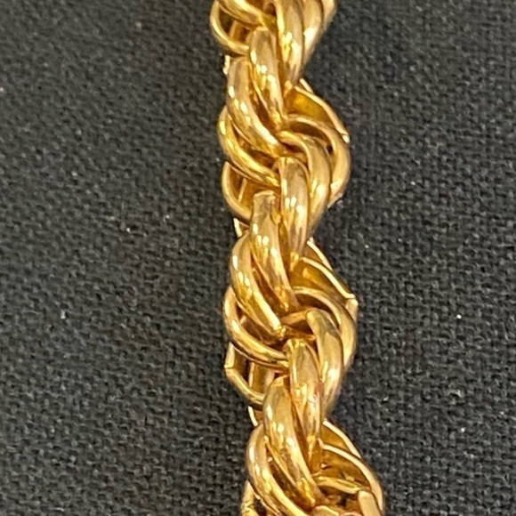 Vintage Erwin Pearl Signed Goldtone Braided Spiral Chunky Chain Necklace 24” - Picture 5 of 6